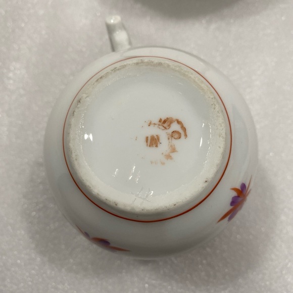 German Antique “Remember Me”Teacup and Saucer Pink Banded Hand Painted Beauty - Picture 9 of 13